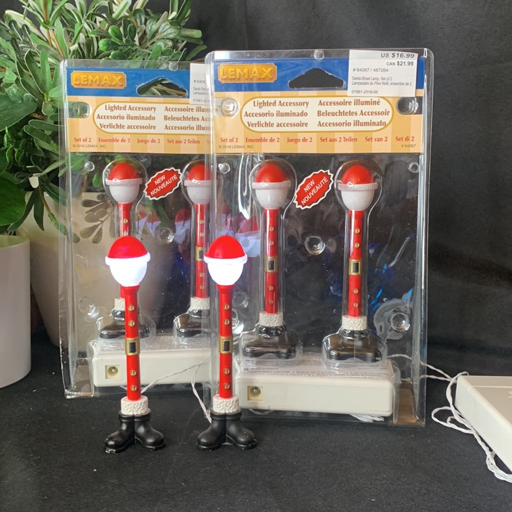2016 Lemax Santa Street Lamp set of 6